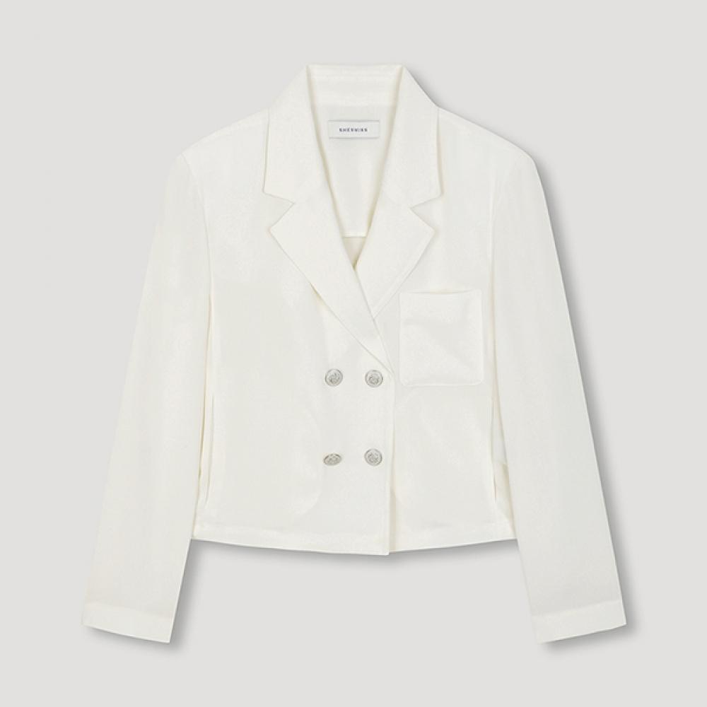 

She S miSS String Double breaSted Jacket Swwjkn22060 Iv Ivory/55