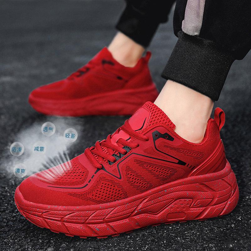 Couple's Casual Retro Street Style Sneaker Comfortable Platform Mesh Breathable Flyknit Shoes Men's and Women's Running Shoes