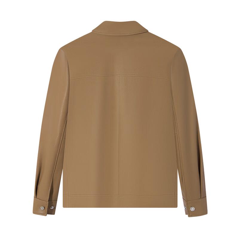 Qipai Men's Genuine Sheepskin Lapel Jacket