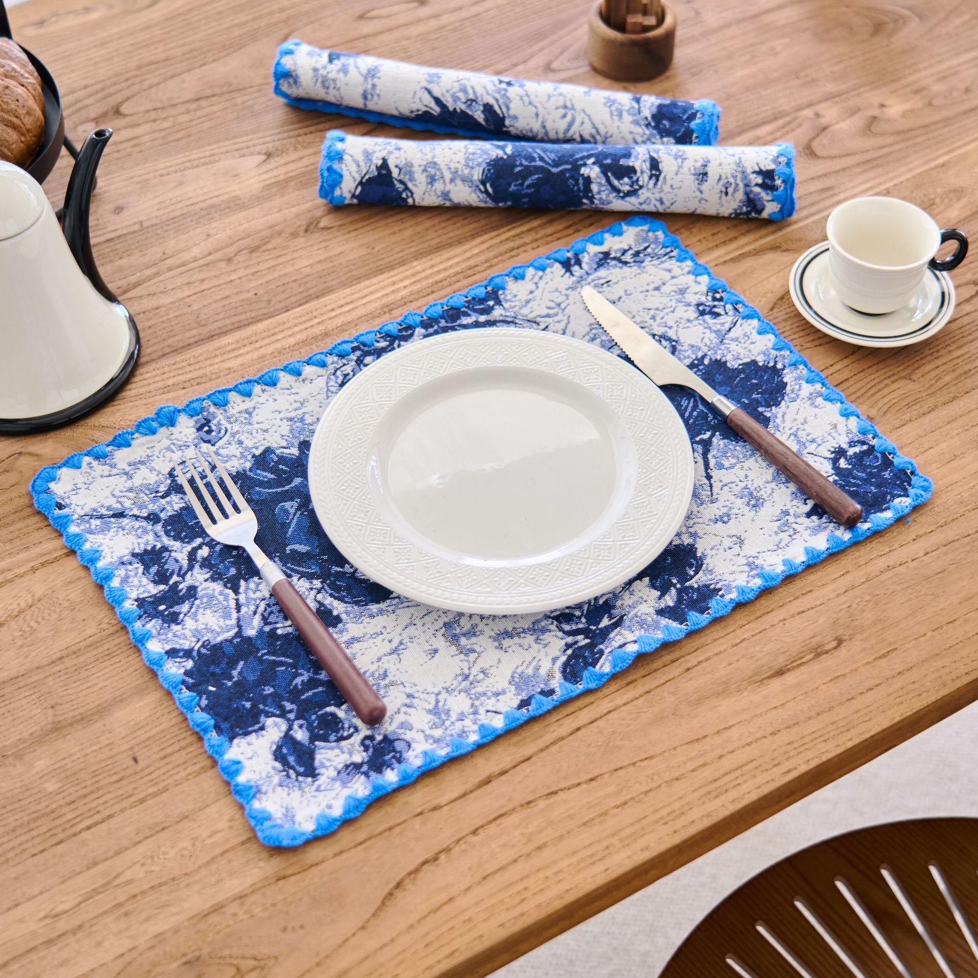 

Плейсмати для обіднього столу Бавовняно-лляні плейсмати Ткані серветки для столу для фермерської кухні Бавовняні серветки 30x45см 30x45cm