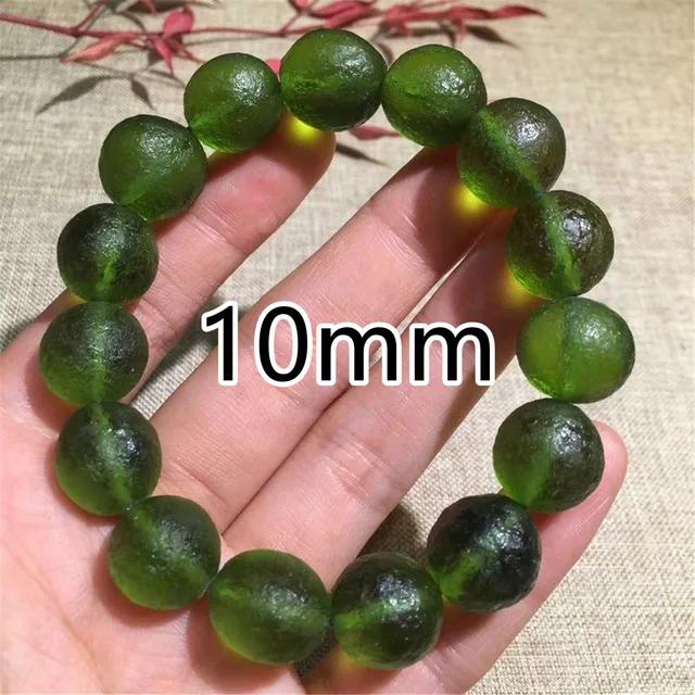 Natürliches Grünes Meteorit Moldavit Wolfram Armband Unisex Geschenk CCGTC Zertifizierte Kristallstein Perlen 8-12mm