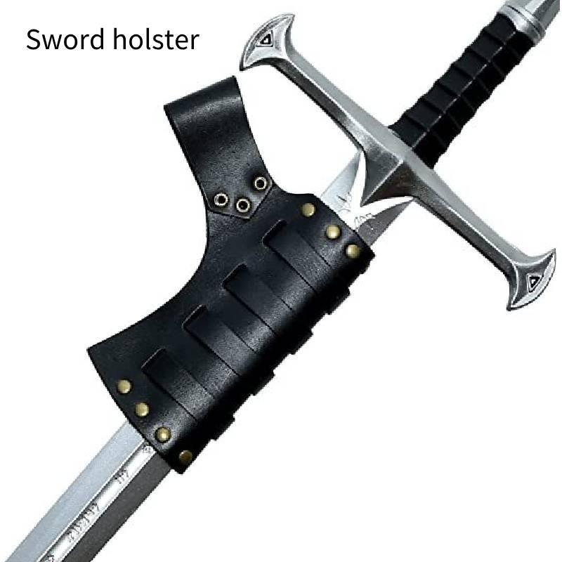 Medieval Frog Skin Sword Renaissance Accessory Knight Sword Leather Sheath Costume Accessory Adjustable Black Brown Pu