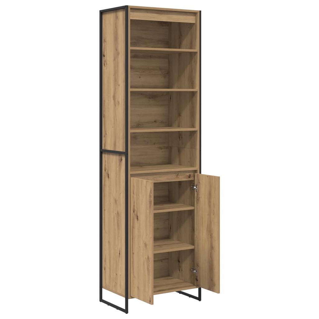Tall Cabinets Rustic Oak Design 60 x 36 x 200 cm