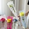 50 Pezzi Busta per Confezionamento Bouquet Singolo di Rose, Busta in Cellophane Busta Avvolgente San Valentino Festa della Mamma Borse Regalo per Fiori Singoli