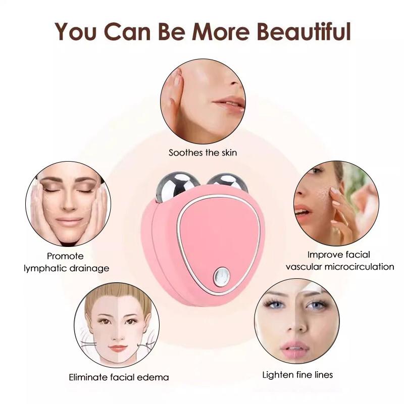 Massageador Microcorrente para Lifting Facial - Mini Dispositivo Lift, Massageador Facial Elétrico com 3 Velocidades