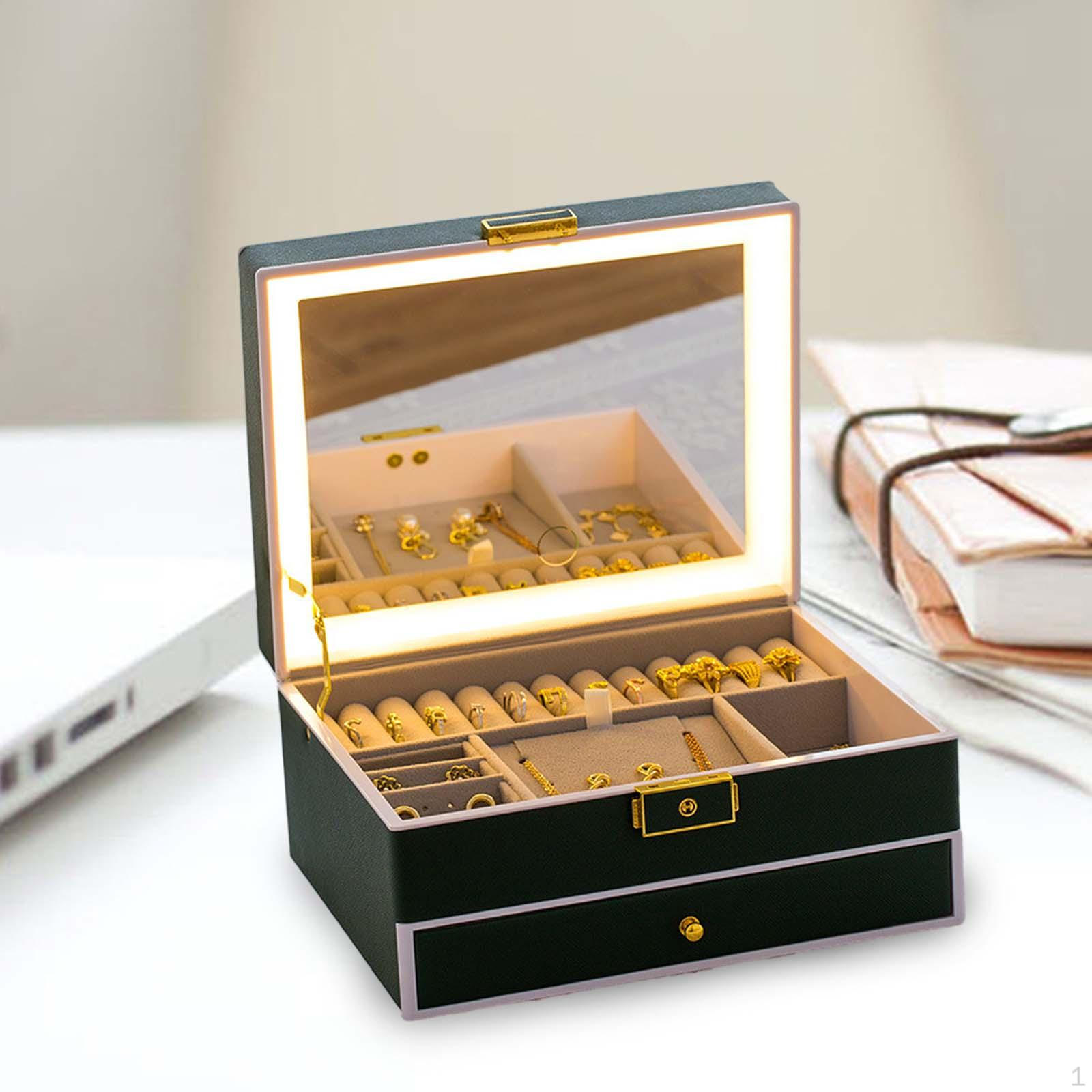 

Elegant Jewelry Box with Multiple Compartments for Women чорний