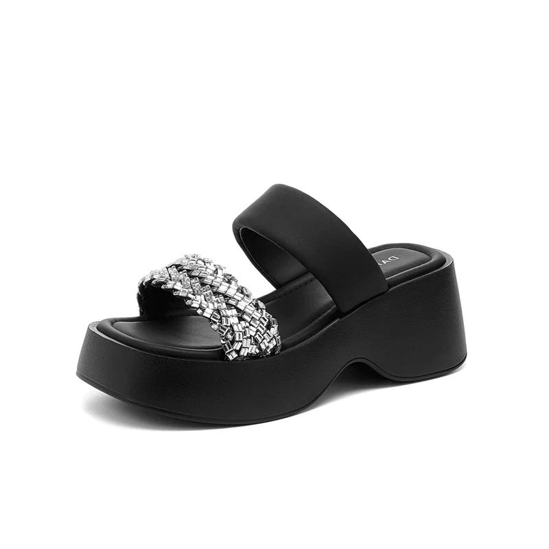 

Fashion Women s Sandals 2024 Summer Mixed Color High Heel Light Sexy Women s Shoes Outdoor Thick Sole Comfortable Women s Slippers 40 чёрный