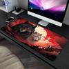 Large Gaming Mouse Pad Red Moon Wolf Print Stitched Edges Non Slip Rubber Base For Gamer Laptop Office Desktop Computer