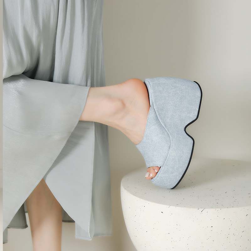 Krazing Pot Polyurethane Summer Size 43 Women Platform Super High Heels Women Peep Toe Waterproof Sandals