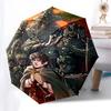 1 Stück Outdoor-Regenschirm mit Herr der Ringe Charakteren, Automatisches Öffnen/Schließen, Tragbares 3-fach faltbares Design, 8-Speichen Eisenrahmen - Perfektes Geschenk für Fans, T