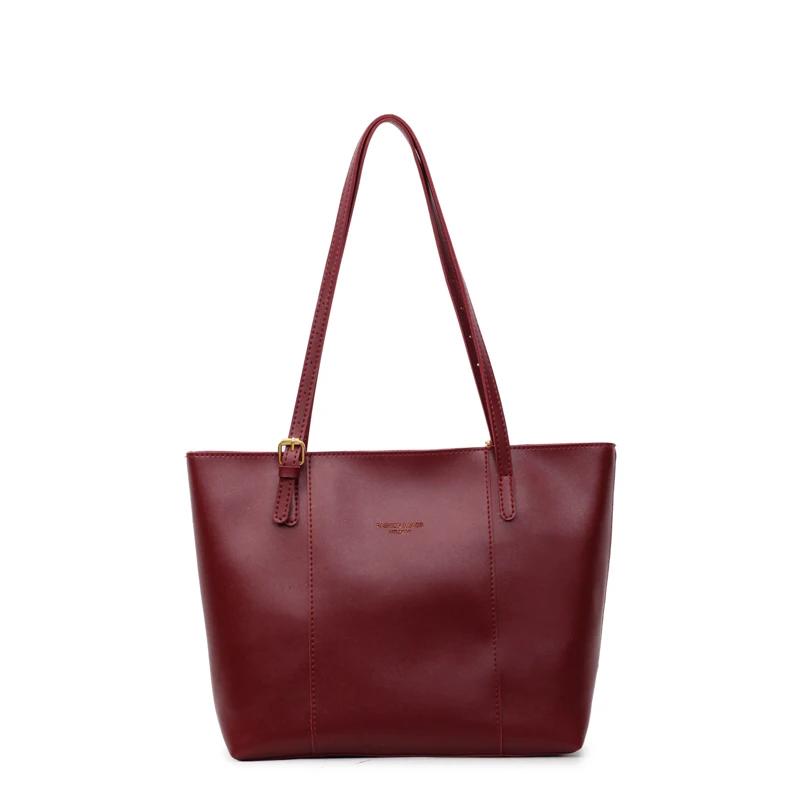 New Large Capacity Solid Color PU Shoulder Bags for Women 2026 Hot Sale Simple Casual Versatile Personality Super Cool Tote Bags
