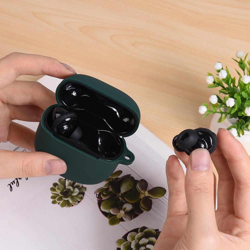 For Bose QuietComfort 2/Ultra Silicone Case Wireless Earphone Anti-Scratch Protective Cover with Carabiner