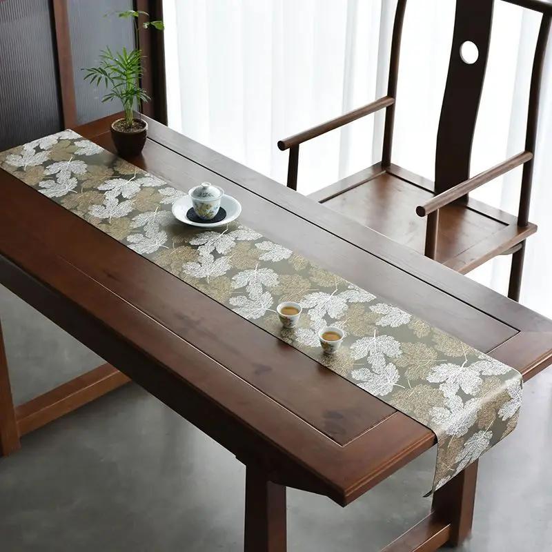 Brocade Flower Tea Mat Household Table Decoration Light Luxury Thickening Waterproof Tablecloth West Array Woven Dry Tea Mat New