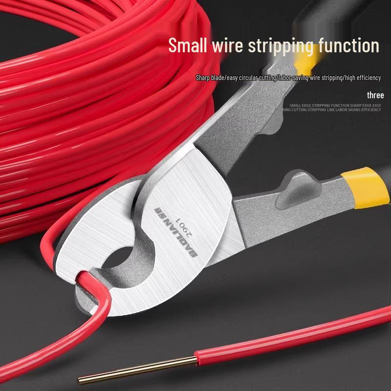 Multifunktions-Abisolierzange & Seitenschneider: Schnellwerkzeug für Elektriker mit industrieller Sichelschneide.