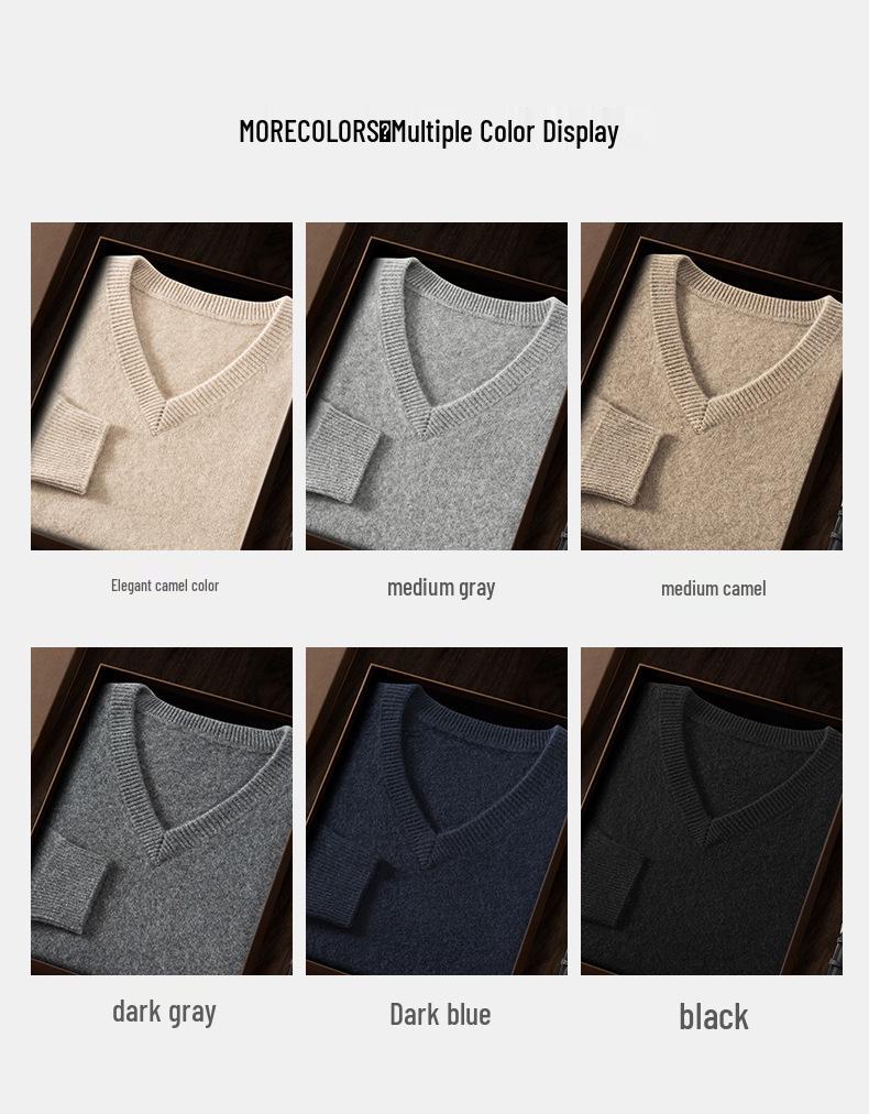 Men's Half-High Collar Thickened Cashmere Sweater - Soft Seven-Gauge Knit for Autumn/Winter