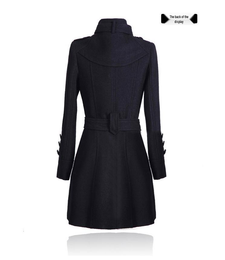 European-American Autumn/Winter Wool Coat, Plus Size, Korean Slim Fit Long Trench.