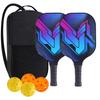 Pickleball-Schläger 2er-Set, Fiberglas-Pickleball-Set mit Pickleball-Schlägern und Tragetasche, Pickleball-Geschenke für Anfänger, Pickleball-Schläger-Set
