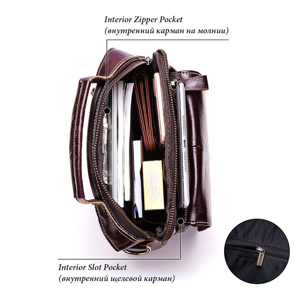 Humerpaul Luxury Brand Genuine Leather Messenger Bags Men Shoulder Bag Travel Crossbody Handbag Male Sling Clutch