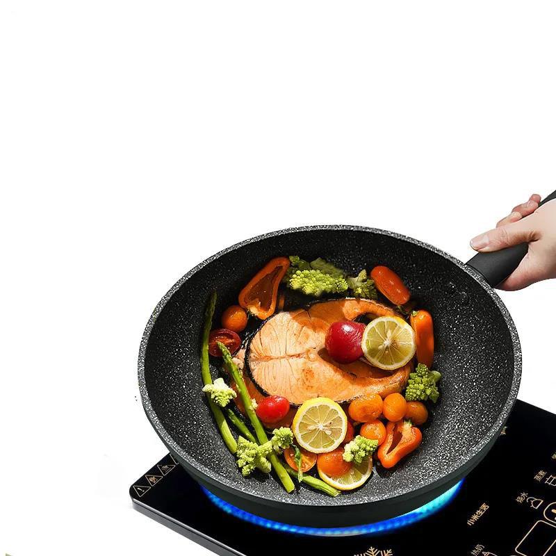 BBQ Frying Pan Durable Non Stick Omelette Pancake Pan Suitable for Kitchen Dishes Omelet Induction Cooker Pan Handle