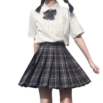 Uniform Skirt Pleated Skirt Checkered Skirt with Ribbon School Skirt Cosplay High School Girl JK High School Student Short Skirt Cute Large Size