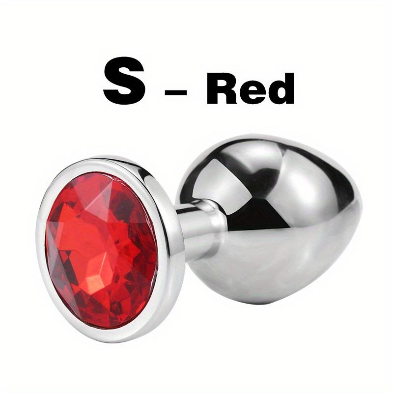 1pc Gemstone Base Stainless Steel Anal Plug - Smooth Body-Safe Metal Butt Plug for Couples Adult Pleasure Sex Toy