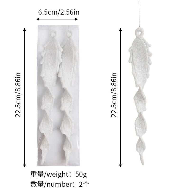 Weiße glitzernde Schneeflocken Weihnachtsdekoration Weihnachtsbaumhänger Elch-Ornamente Neujahrsgeschenke 2025 Party Heim Zimmer Statue Dekor