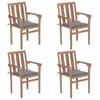 Day and Night - Day and Night Stackable Garden Chairs 4 Units Solid Teak Wood with Cushions