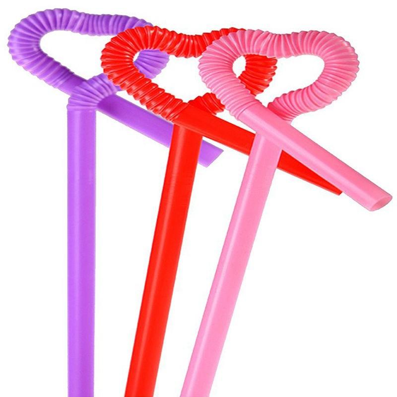 100Pcs Flexible Drinking Straws Kids Party Item Wedding Birthday Party