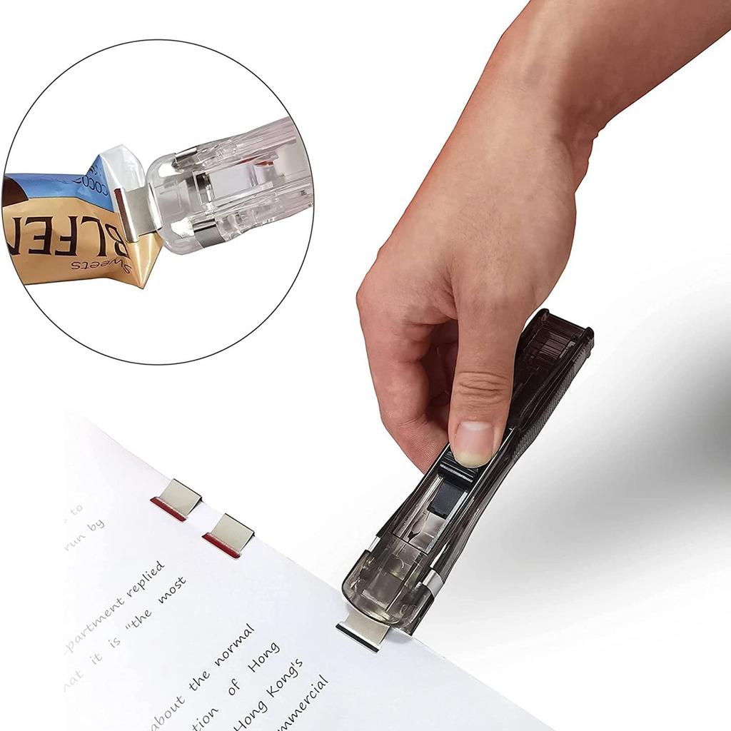 Push Stapler Binder Clips Paper Clamps Desktop Stapler Reusable Creative Stapler
