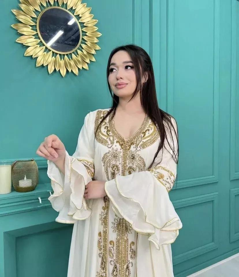 

Длинное исламское платье Фараша Кафтан Абая Дубай Марокканское платье ручной работы Стильное 2XL