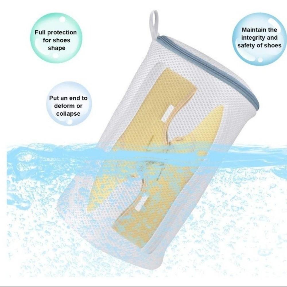 Shoes Laundry Bags Sneaker Mesh Washing Bag Durable Zipper Shoe Cleaning Wash Machine Dryer Net Protector for Knitted Sock Shoe