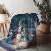 Tuniu Winter Snowman Throw Blanket Sofa Bed Room Warm Fleece Cover Decorative Gift