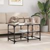 VidaXL Coffee Table with Black Glass Top 78.5x40x45 Cm Steel, Side Table, Living Room Table, Tea Table, End Table 846011