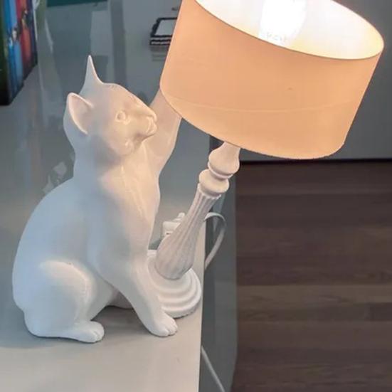 Naughty Cat Table Lamp 3D Printed Cat Tipping Night Light Creative Bedside Light for Living Room Bedroom Home Decor