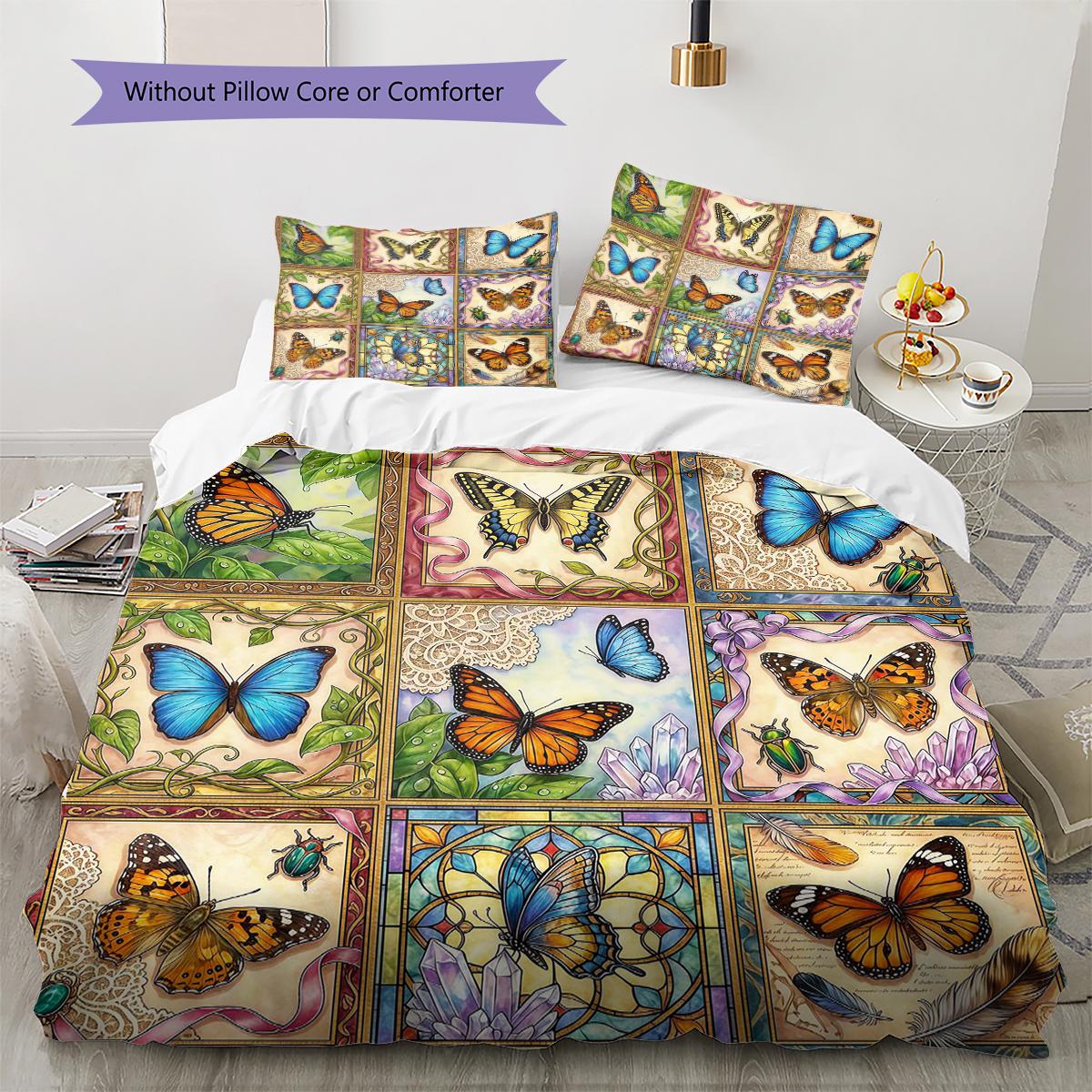 

Retro Oil Painting Art Pattern Bedding,Quilt Set Quilt Cover Pillowcase Home Birthday Gift (1 * duvet cover + 2 * pillowcase, without core) 135x200cm