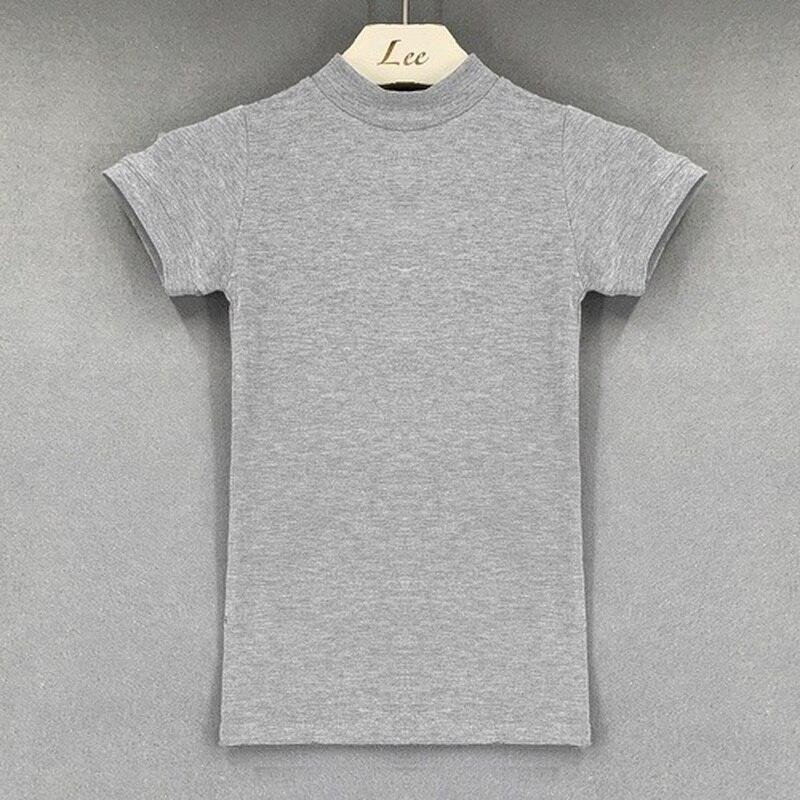 

Корейская узкая сексуальная футболка женская прозрачная футболка с коротким рукавом белые топы летние тонкие офисные женские однотонные футболки 16074 OneSize серый