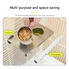 Stainless Steel Parrot Feeders With Double Cup Standing Perch Platform For Cage Bird Rabbits Ferrets Watering Feeding Use