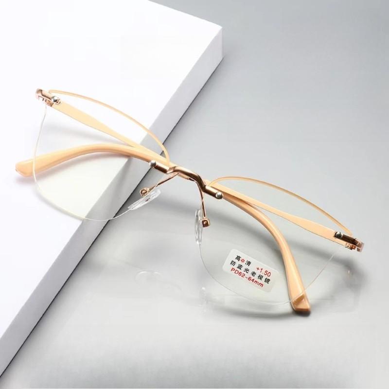 Anti Blue Light Reading Glasses HD Oversized Anti Fatigue +100°~+400° Plus Eyeglasses for Women