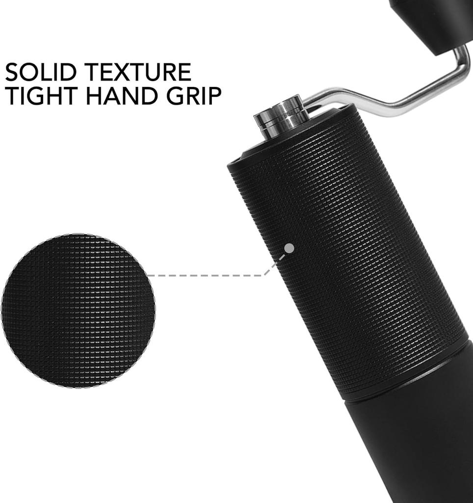 Manual Coffee Grinder Stainless Steel Conical Burr Capacity 25g Hand Coffee Bean Grinder Double Bearing Positioning