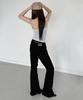 Millieonkoleu Studded Black Slim Cotton Bootcut Pants