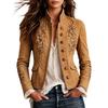 Damen Western Print Knopflochjacke Lässiger Mantel für den täglichen Gebrauch