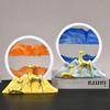 Dynamic Sand Art Liquid Motion, Moving Sand Art Picture Round Glass Deep Sea Landscape Motion Display Flowing Sand Box