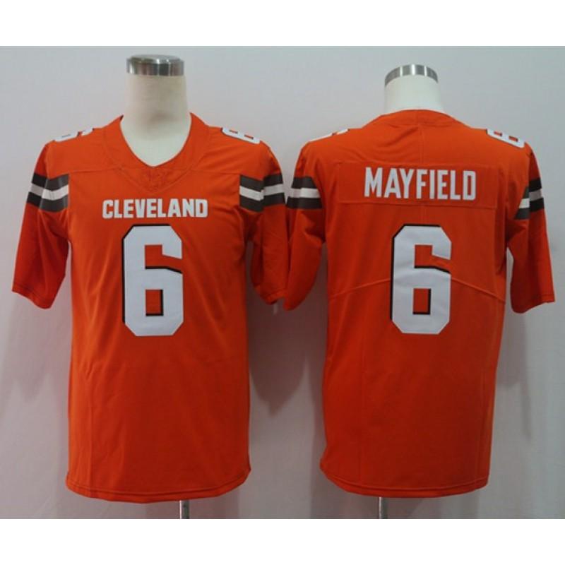 Mens American Football Jersey Brown Team Beckham Jr 13 Mayfield 6 Retro Style Fan Wear Rugby Sports