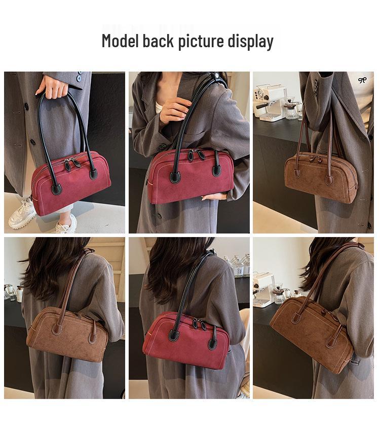 2025 Podzim Zima Retro Semišová Crossbody Taška: Matná módní kabelka pro ženy