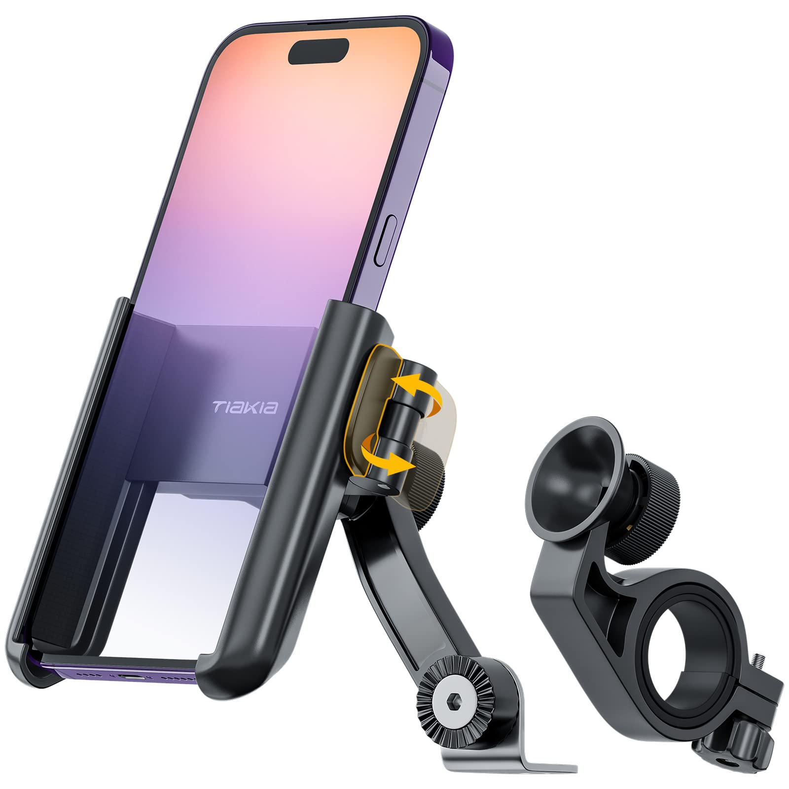 

Tiakia Smartphone Compatible with and Compatible with iPhone XS HUWEI Mate P20 P10 Sony and Android Adjustable 360 Degree Rotation Bicycle/Motorcycle чёрный