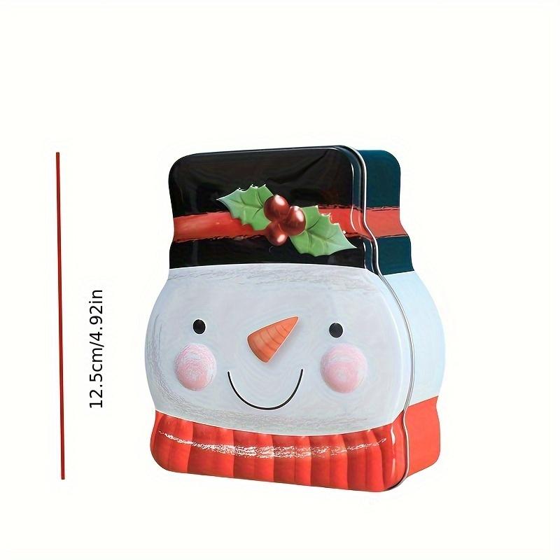 Kerst Peperkoek voor Man Metalen Geschenkdoos Feestelijk Rood Wit Design met Kerstmuts, Sneeuwpop en Peperkoekmannetje Perfect voor Koekjes, Snoep
