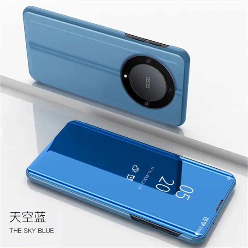 Flip Phone Cases For Honor Magic 5 Lite 5G Case Luxury Clear View Mirror Back Cover for Honor Magic 5 Lite Magic5Lite 2023 6.67"