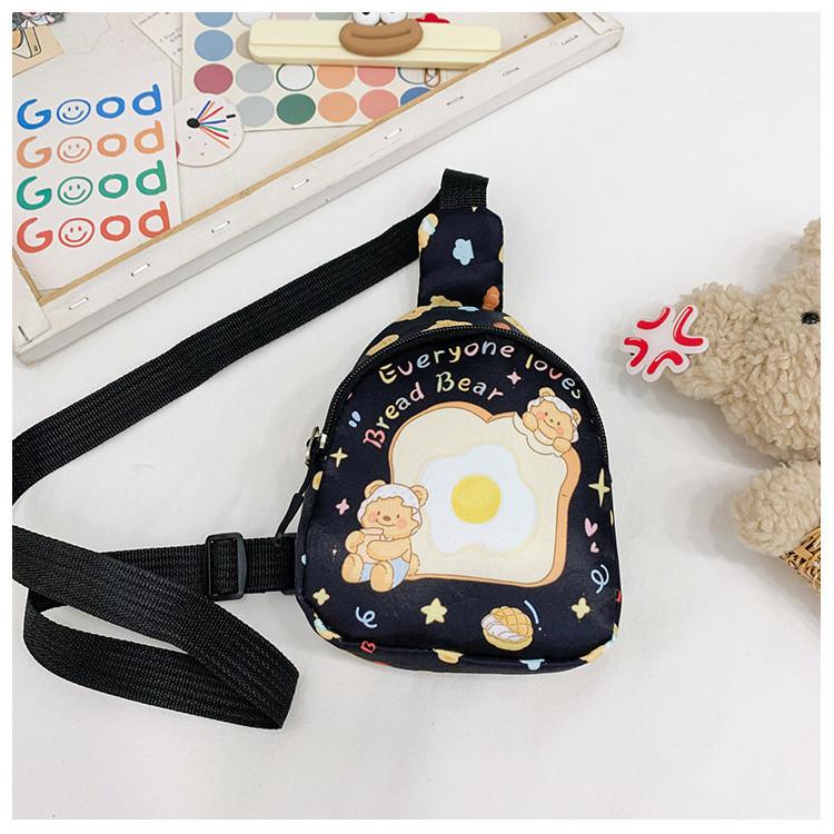 Printed Bear Butterfly Shoulder Crossbody Chest Bag Kids Cartoon Outdoor Gifts
