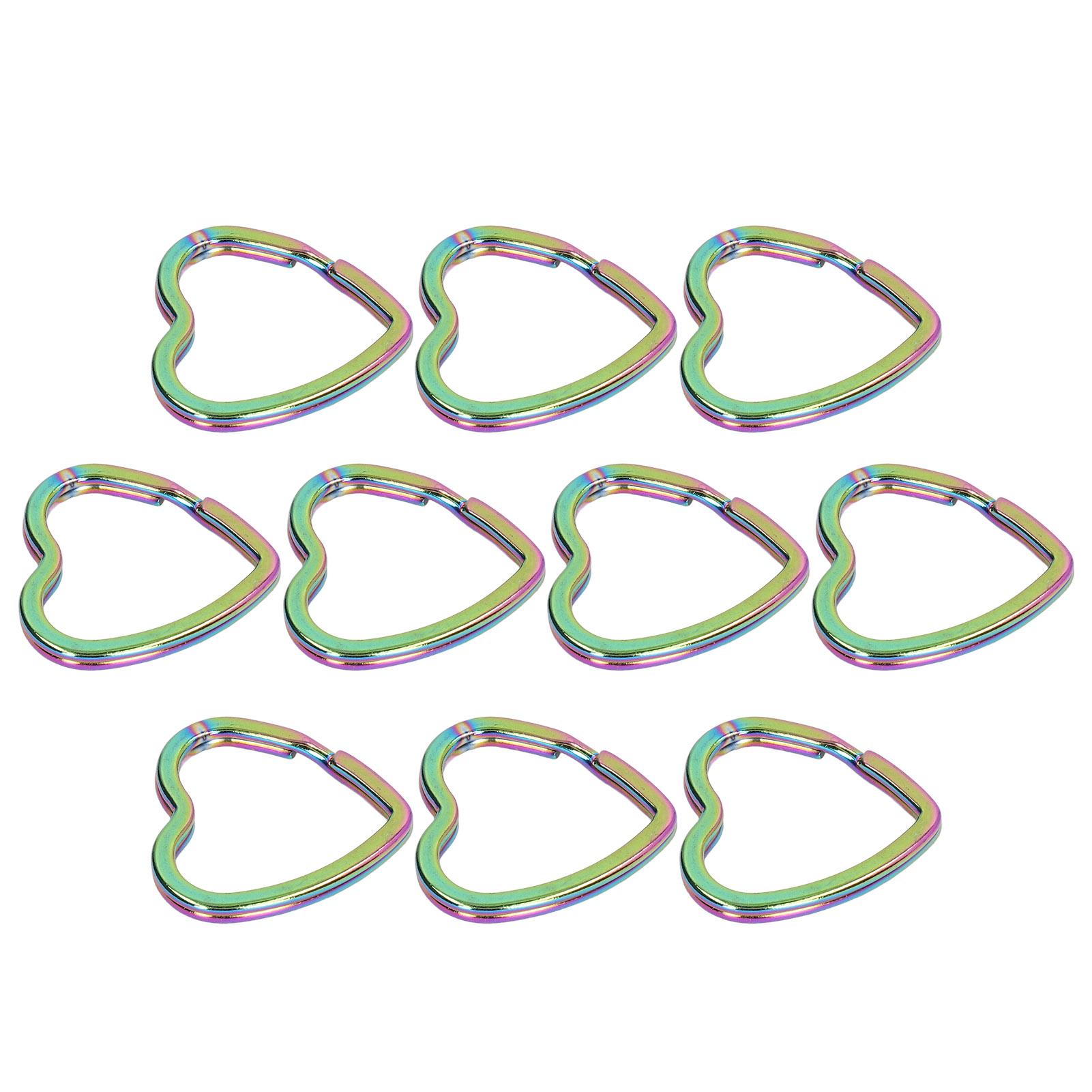 

10PCS Key Ring Heart Shaped Design Colorful Appearance Fine Workmanship High Hardness Keychain