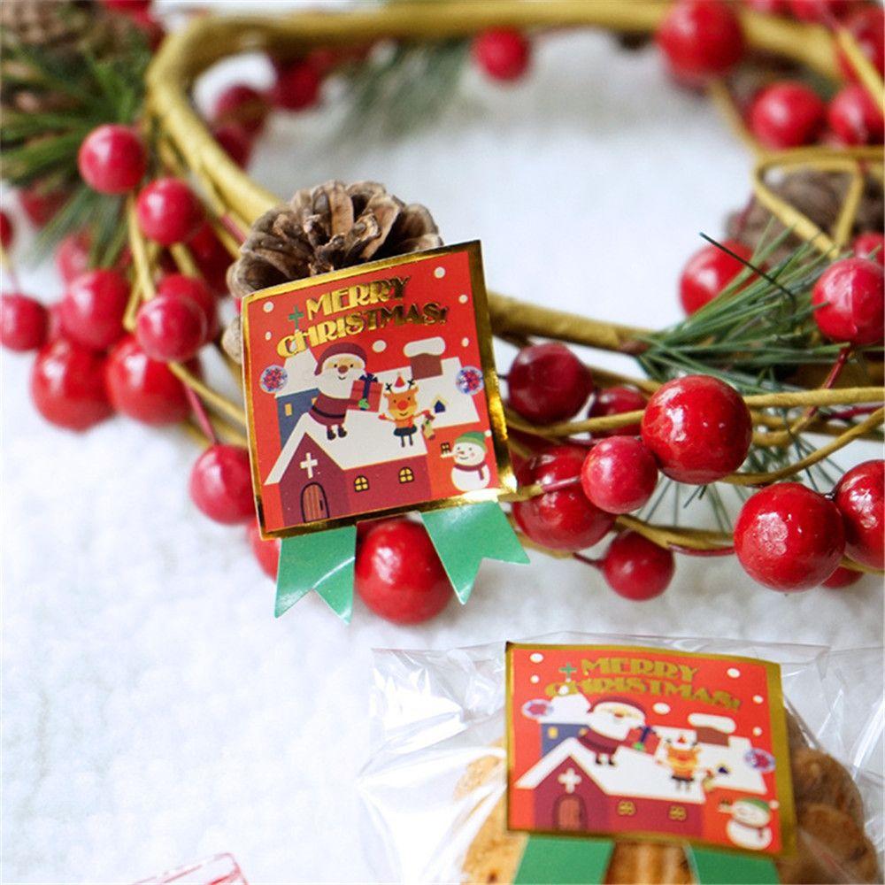 Decoration Package Label Biscuit Santa Claus Gift Paper Sticker Seal Labels Christmas Stickers